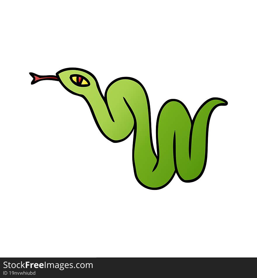 hand drawn gradient cartoon doodle of a garden snake