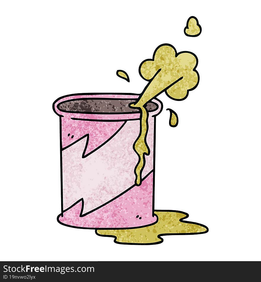 Quirky Hand Drawn Cartoon Exploding Soda Can