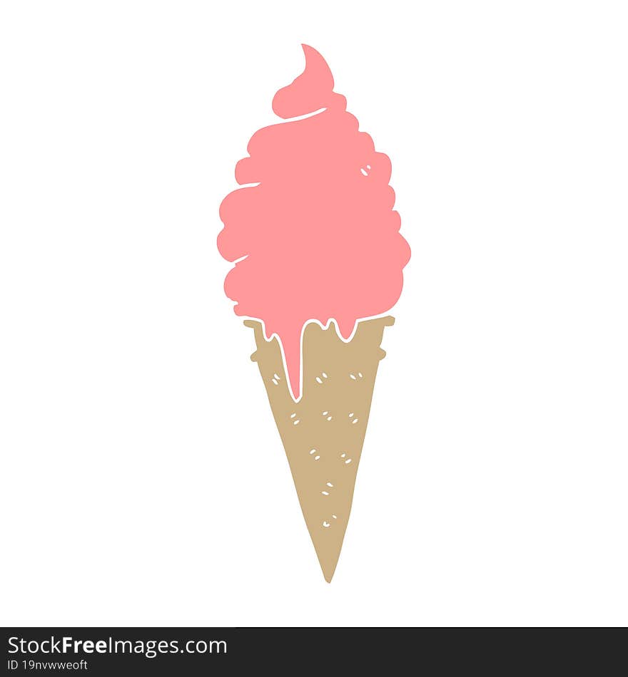 flat color style cartoon ice cream