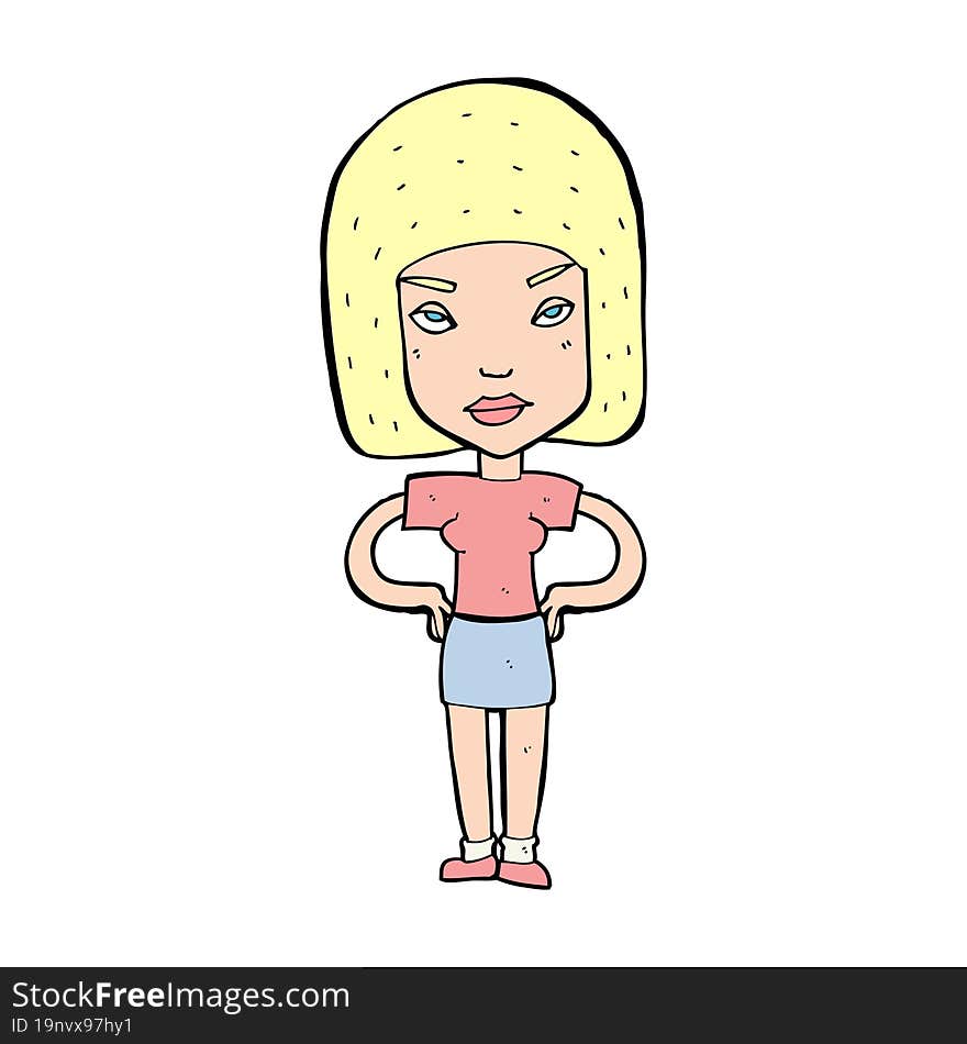 cartoon annoyed woman