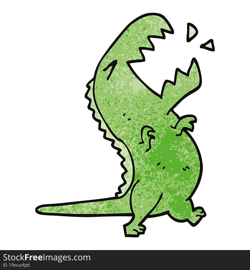 cartoon doodle roaring t rex