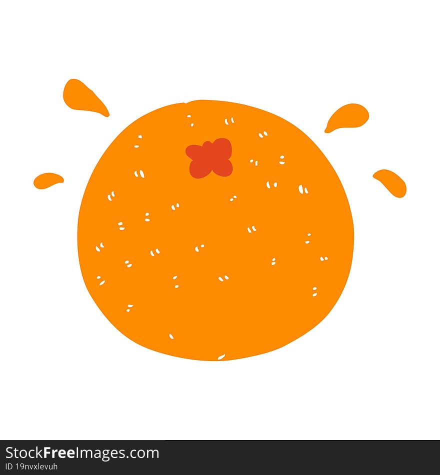 Flat Color Style Cartoon Orange