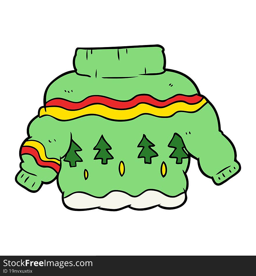 cartoon embarrassing christmas jumper. cartoon embarrassing christmas jumper