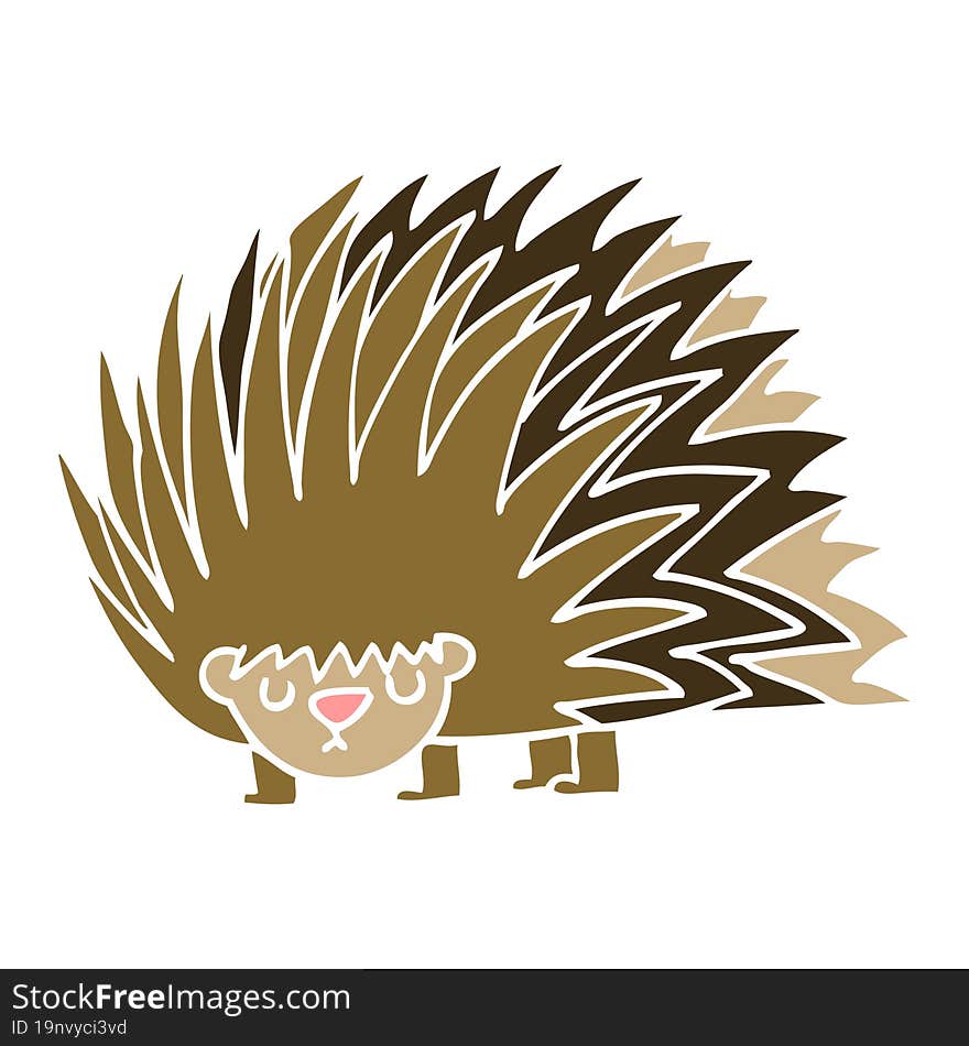 cartoon doodle spiky hedgehog