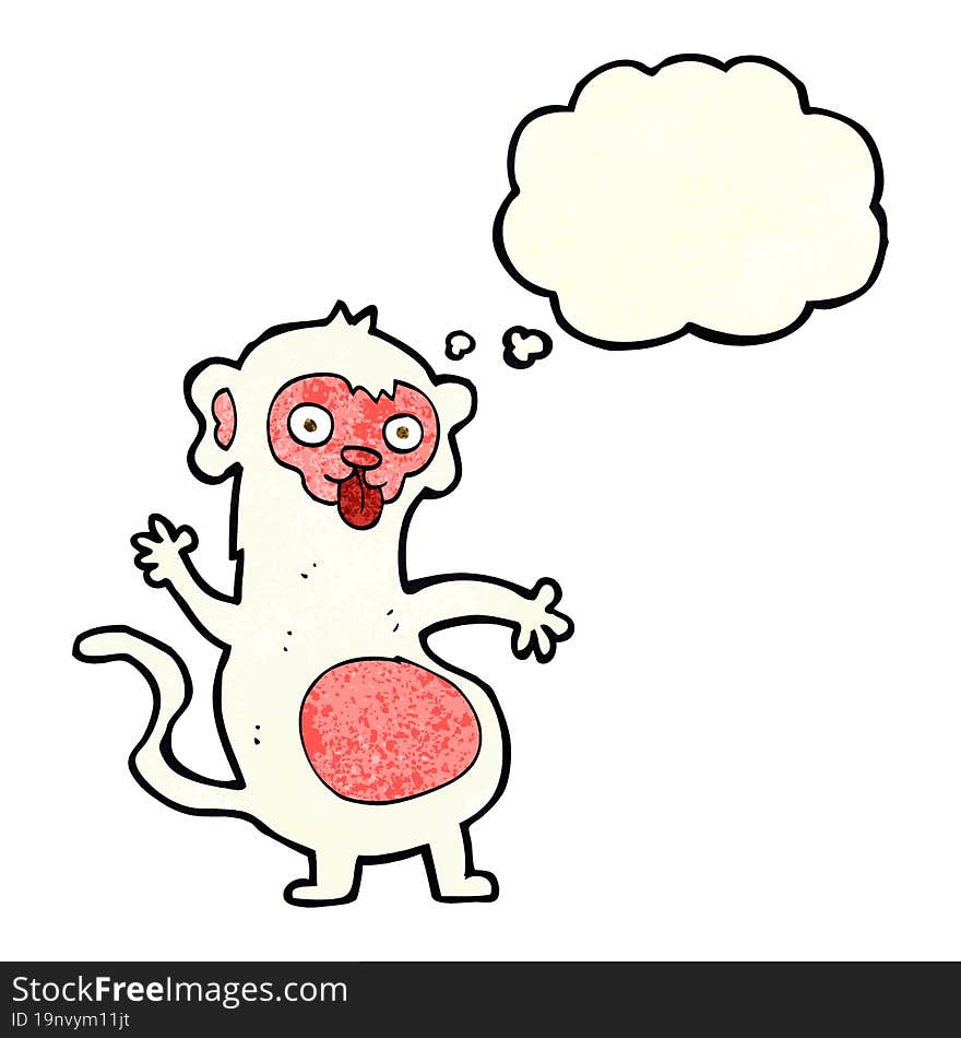 Funny Cartoon Monkey With Thought Bubble