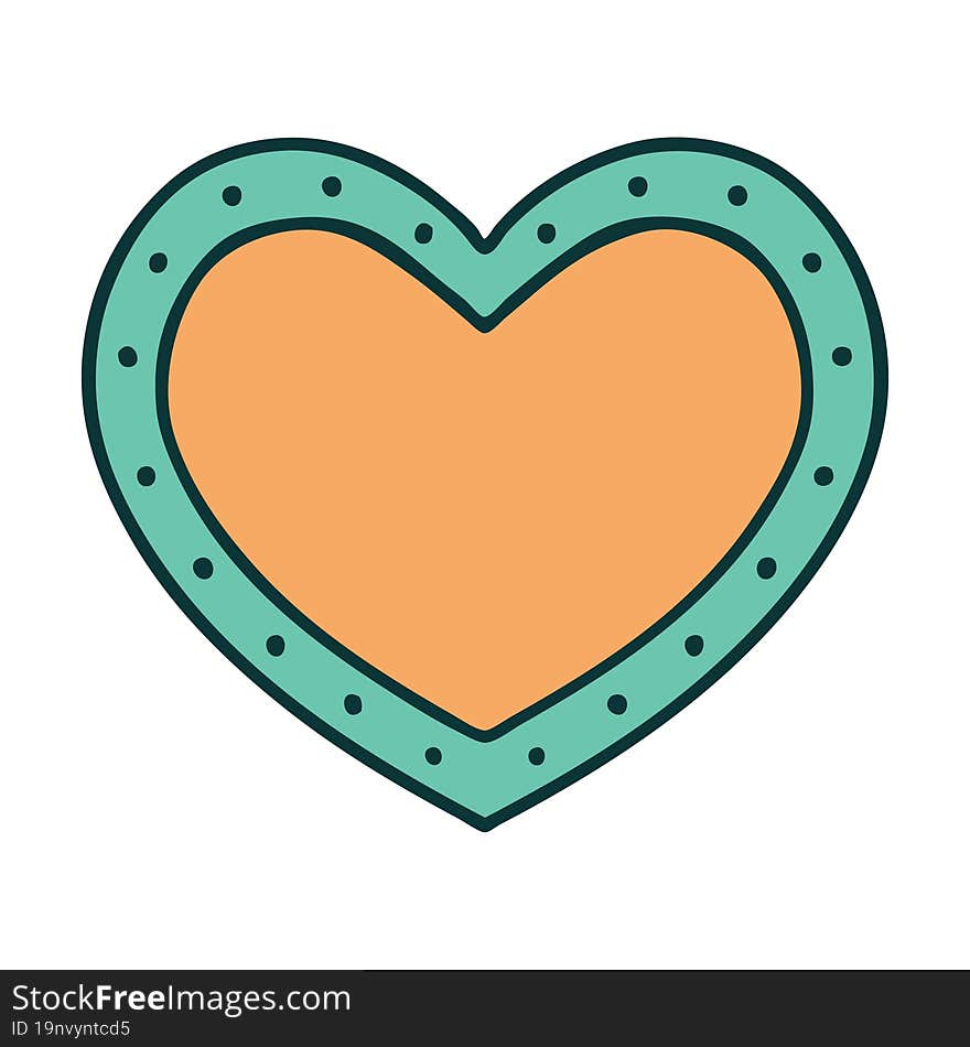 iconic tattoo style image of a heart. iconic tattoo style image of a heart