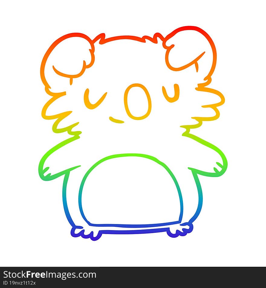 rainbow gradient line drawing cute koala