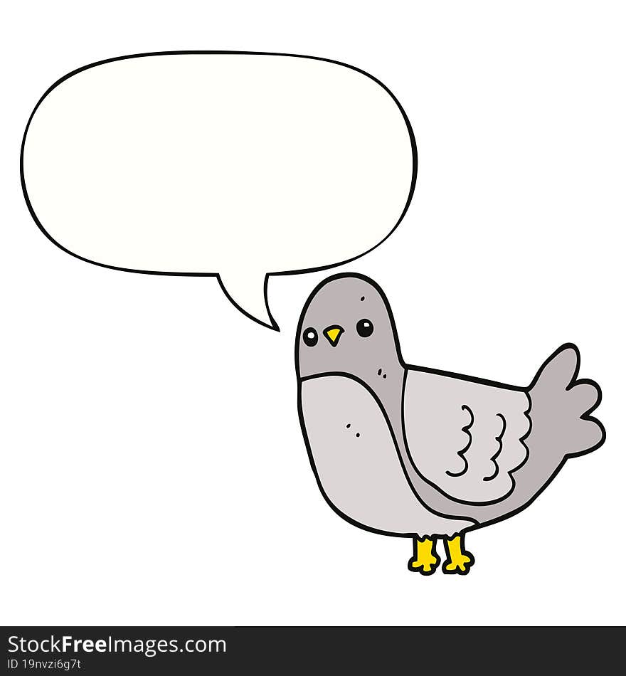 cartoon bird with speech bubble. cartoon bird with speech bubble