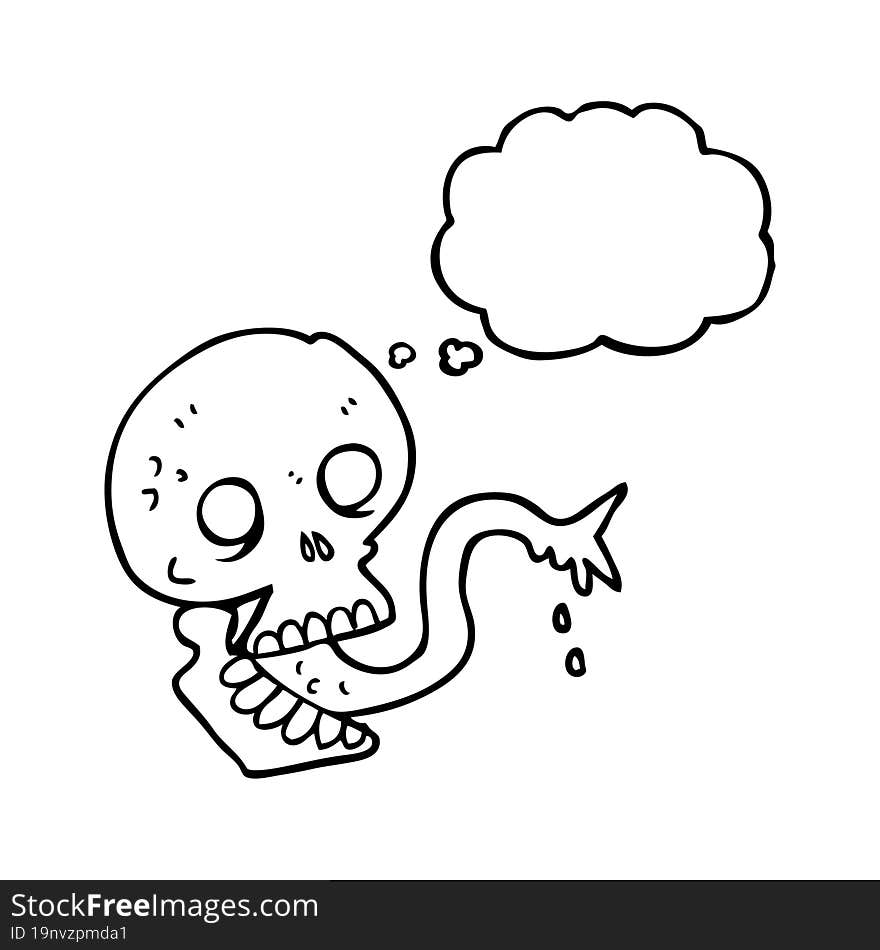 thought bubble cartoon spooky halloween skull