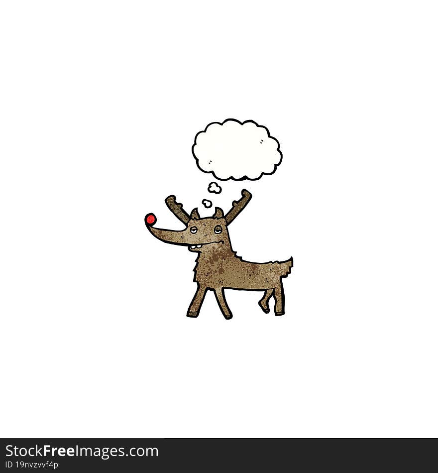 cartoon red nosed reindeer