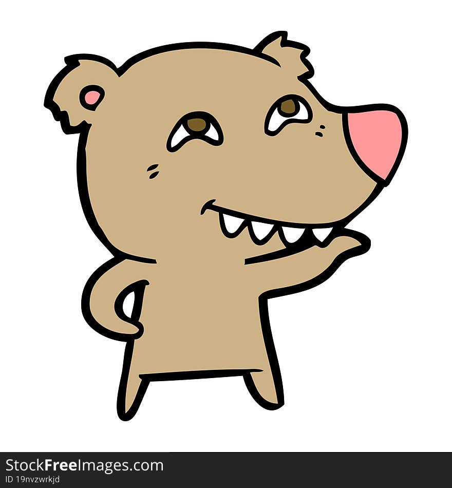 cartoon bear showing teeth. cartoon bear showing teeth