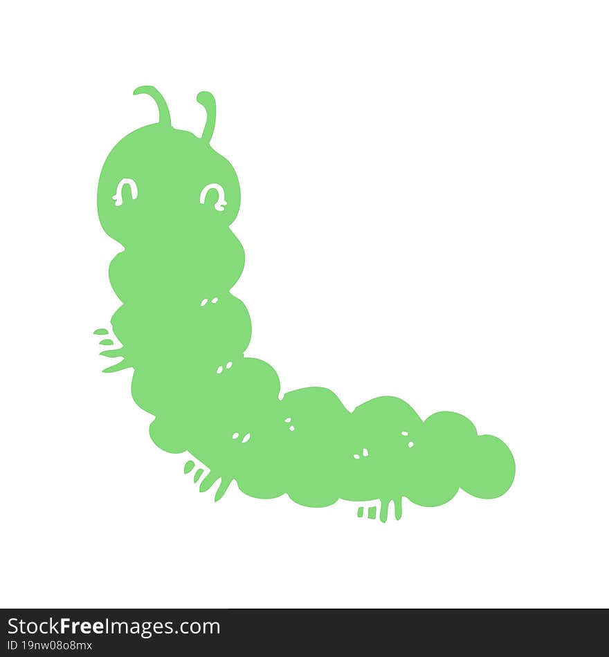 flat color style cartoon caterpillar