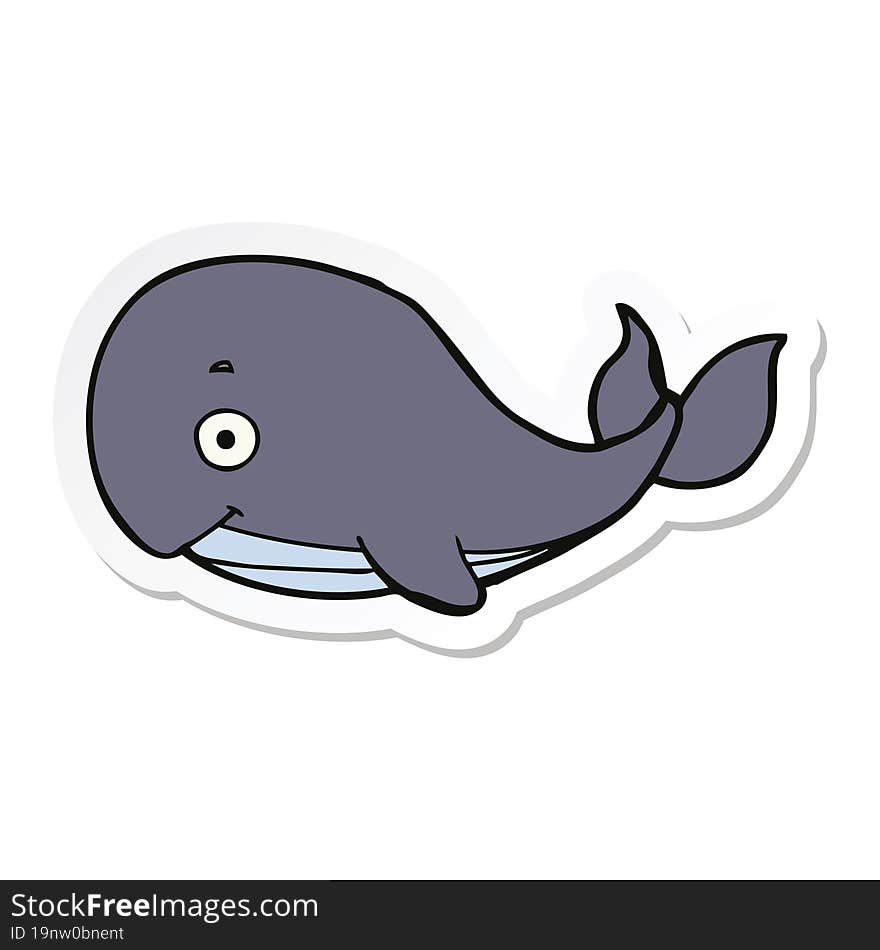 sticker of a cartoon whale