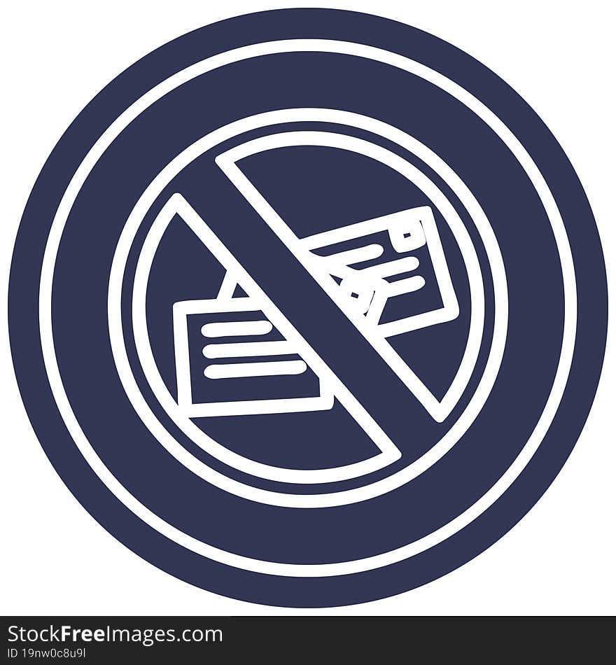 no mail circular icon symbol