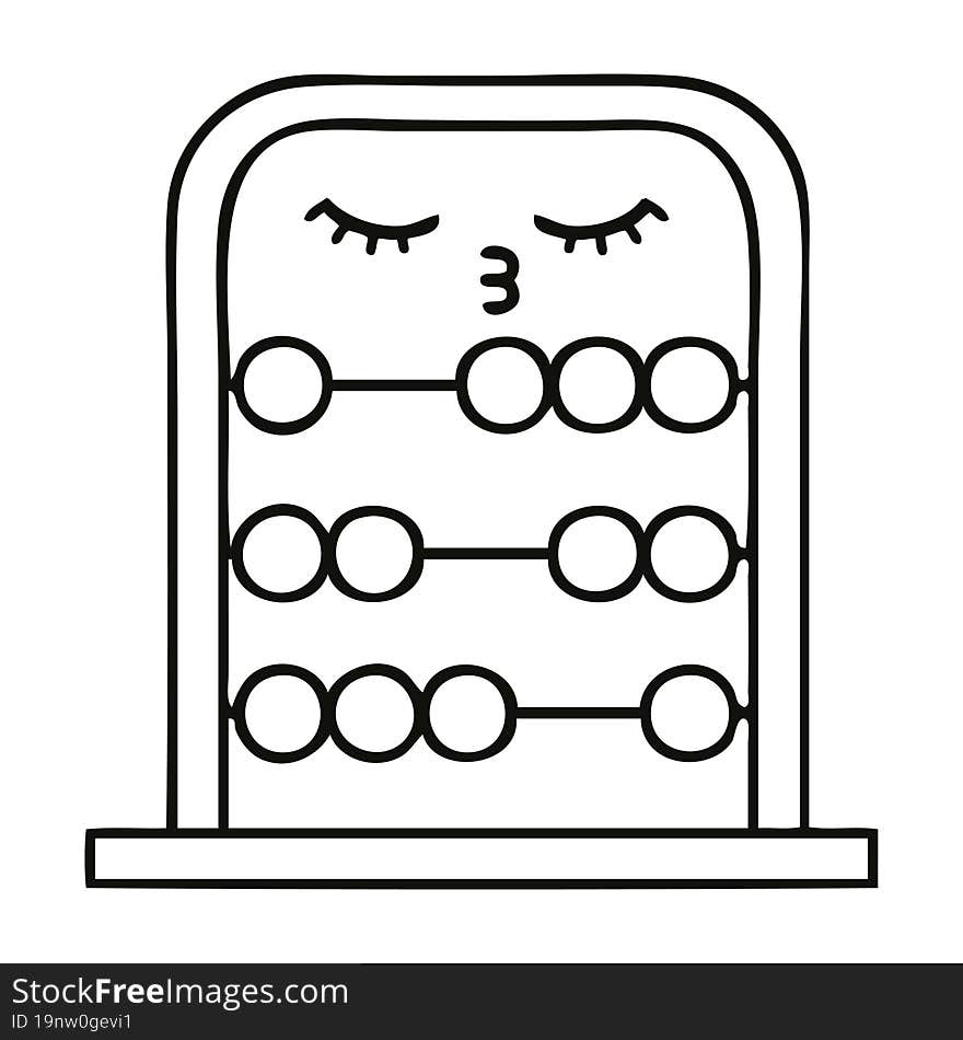 line drawing cartoon of a abacus. line drawing cartoon of a abacus