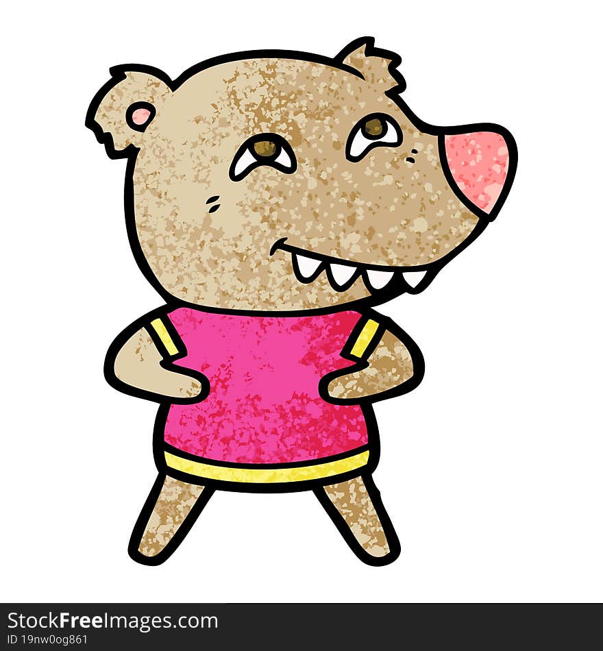 cartoon bear showing teeth. cartoon bear showing teeth