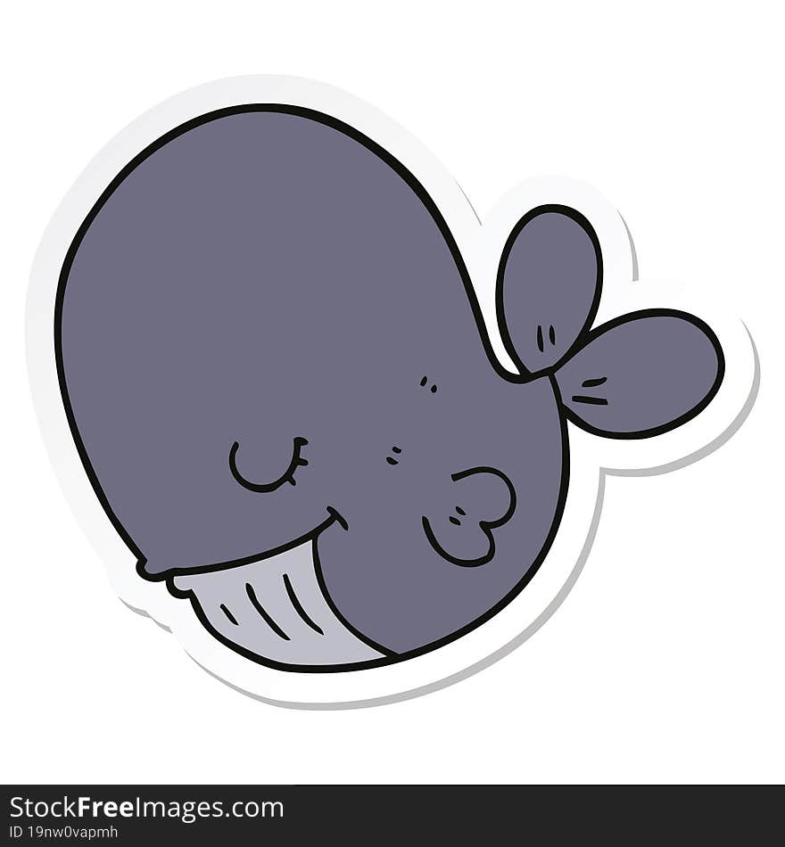 sticker of a cartoon whale