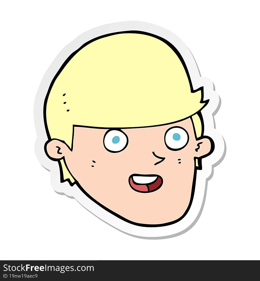 Sticker Of A Cartoon Man With Big Chin