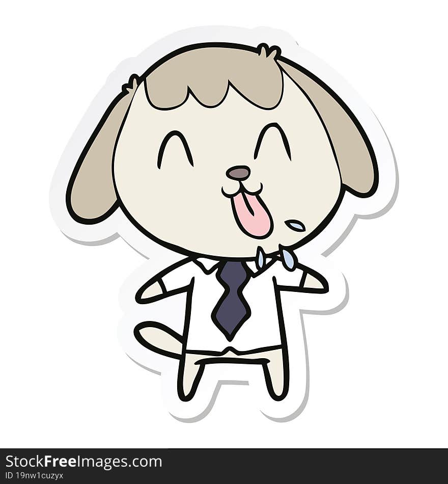 sticker of a cute cartoon dog