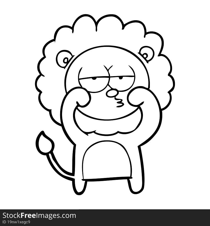 cartoon bored lion. cartoon bored lion