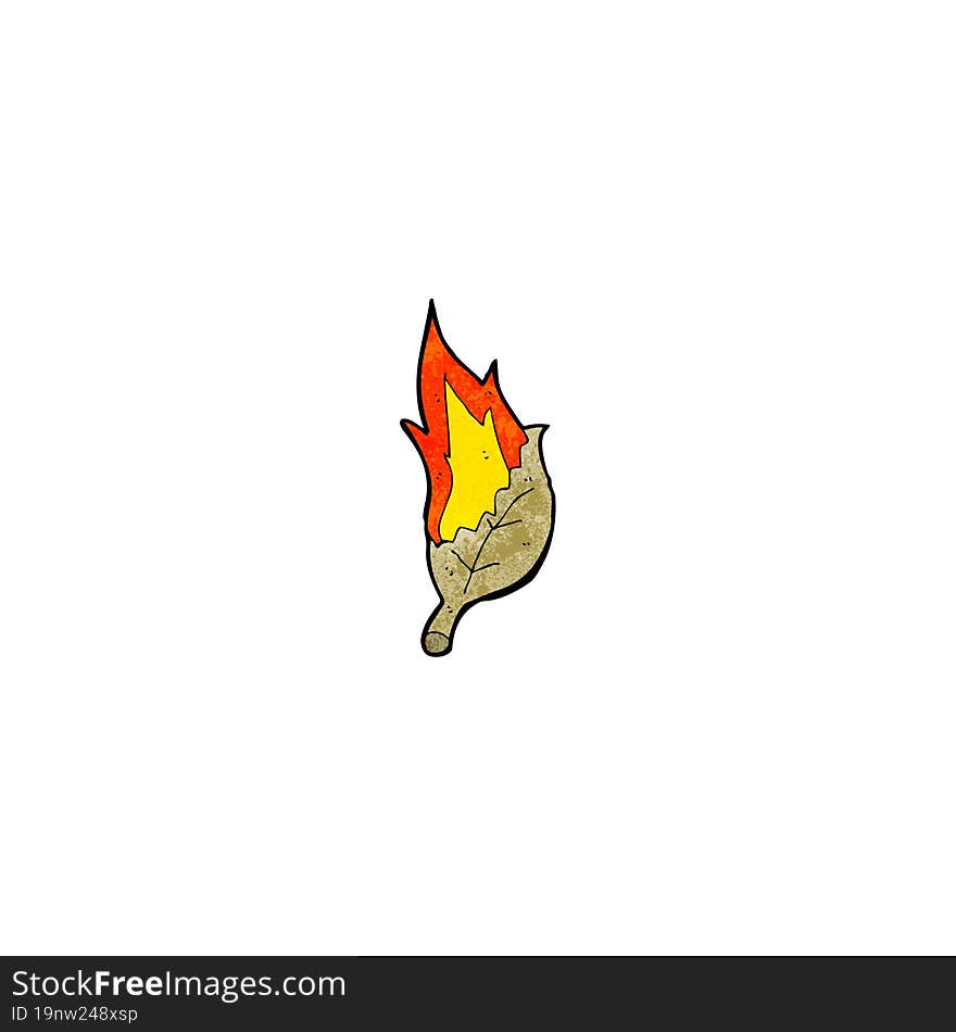 cartoon burning leaf