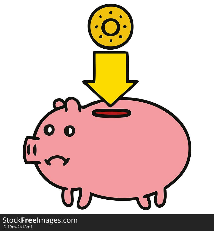 cute cartoon of a piggy bank. cute cartoon of a piggy bank