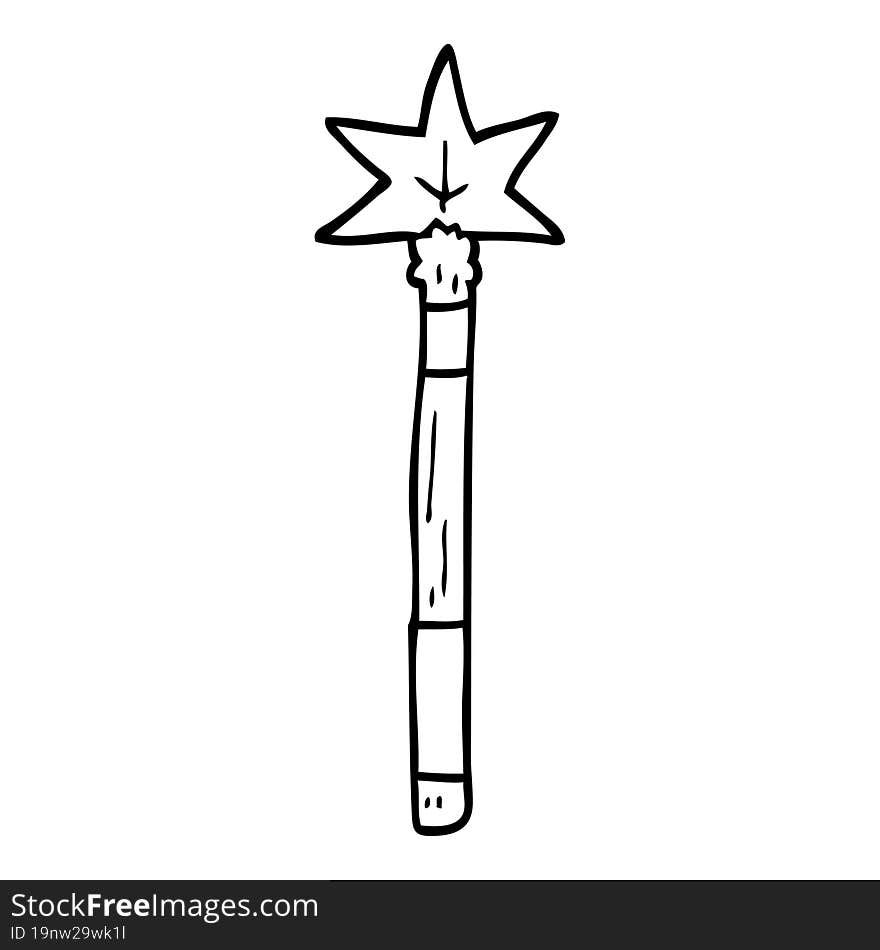 line drawing cartoon wand