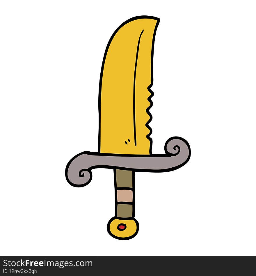 cartoon doodle jeweled sword