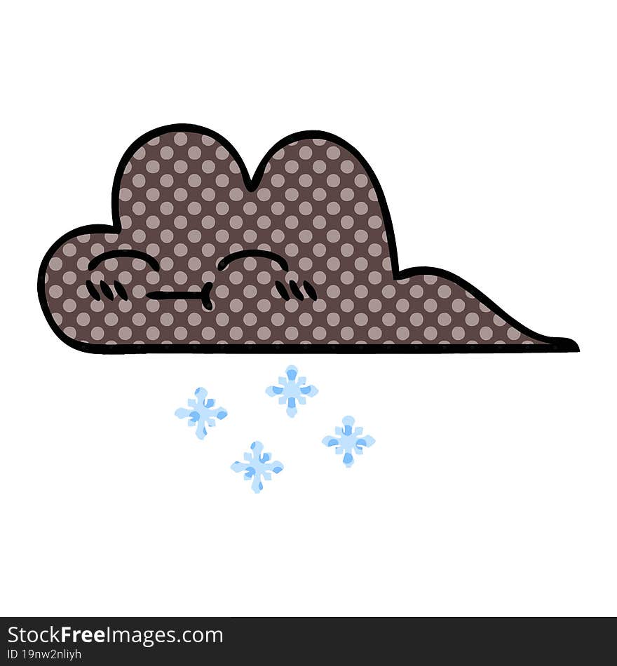 comic book style cartoon storm snow cloud