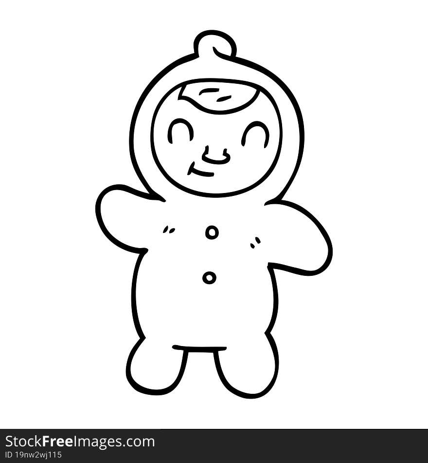 line drawing cartoon human baby