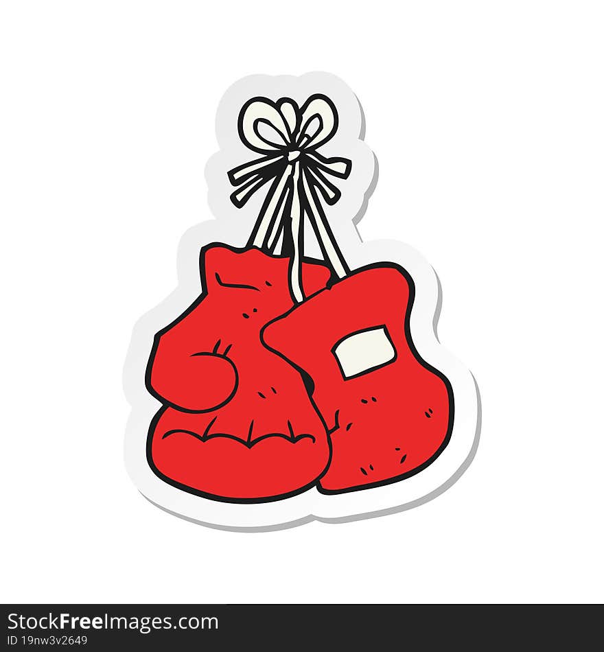 Sticker Of A Cartoon Boxing Gloves