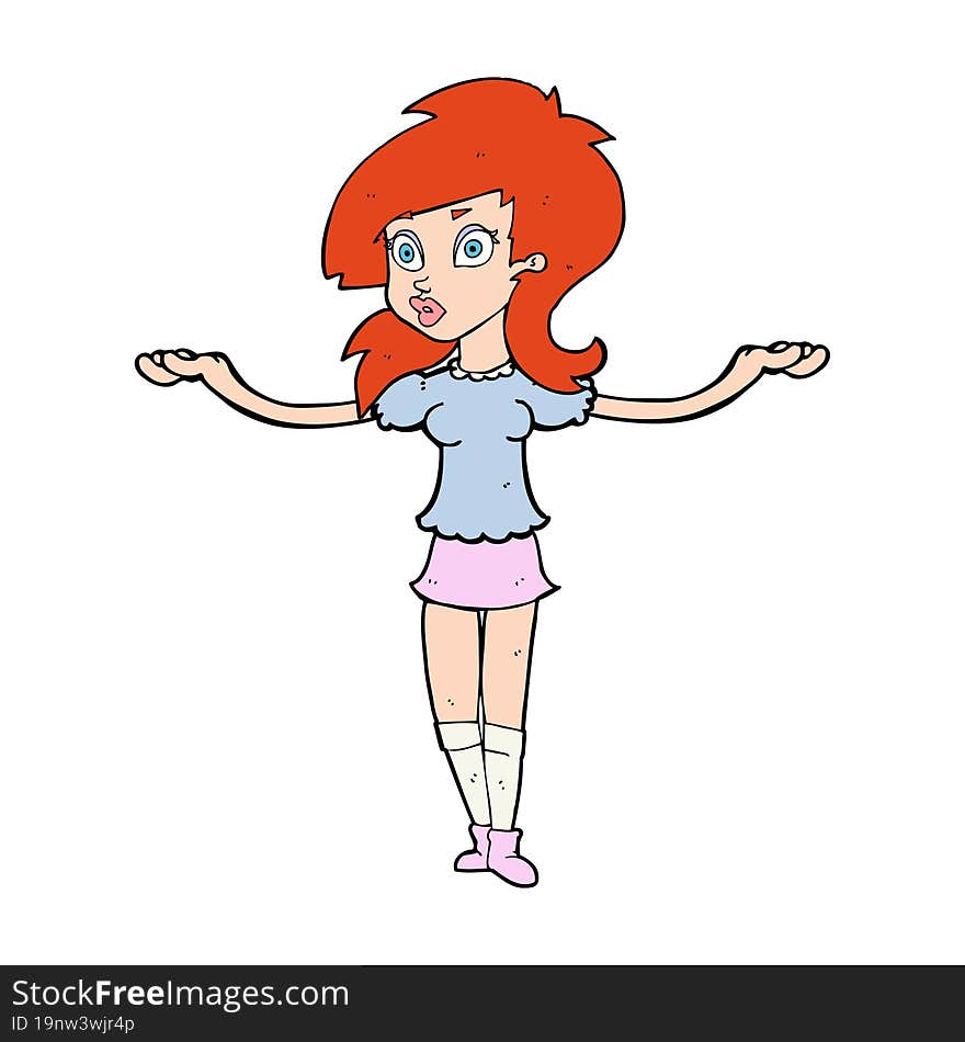 cartoon confused pretty girl