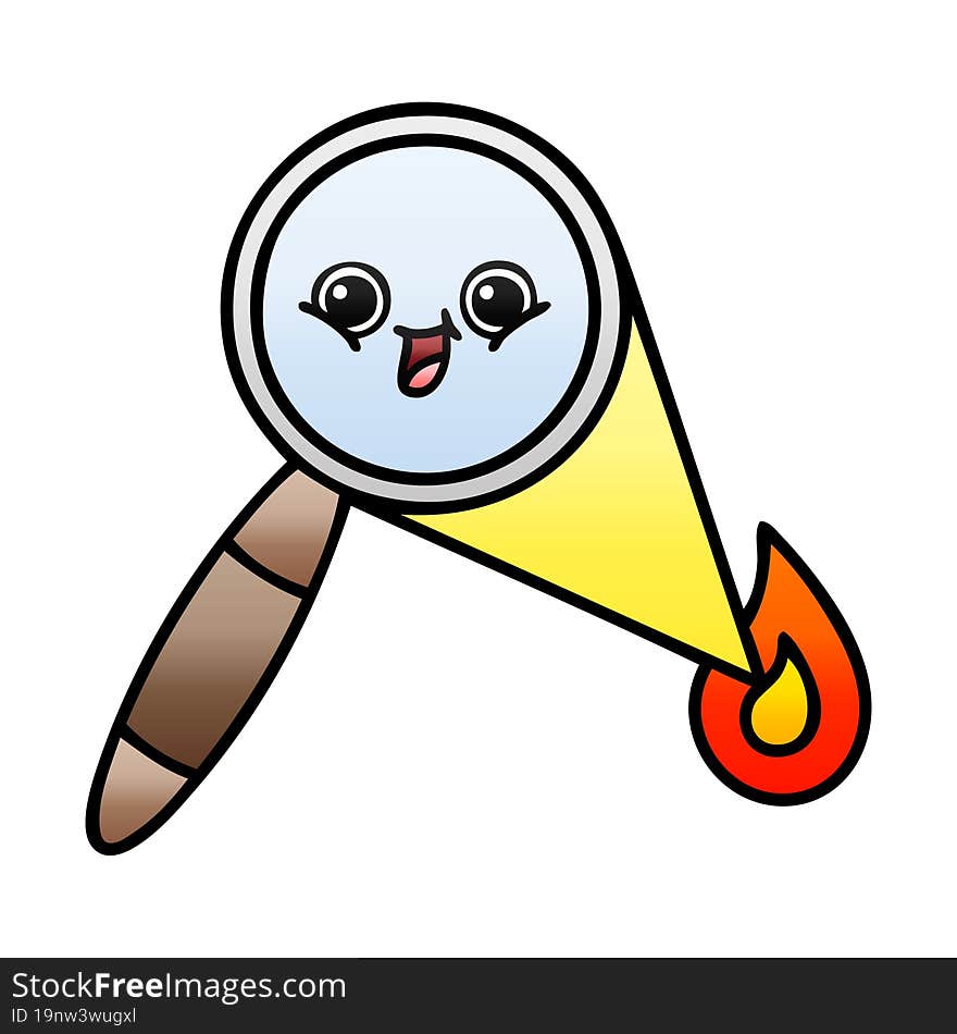 Gradient Shaded Cartoon Magnifying Glass