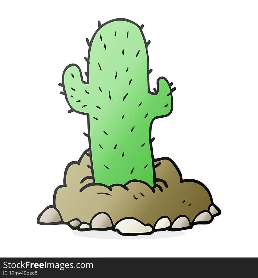 freehand drawn cartoon cactus