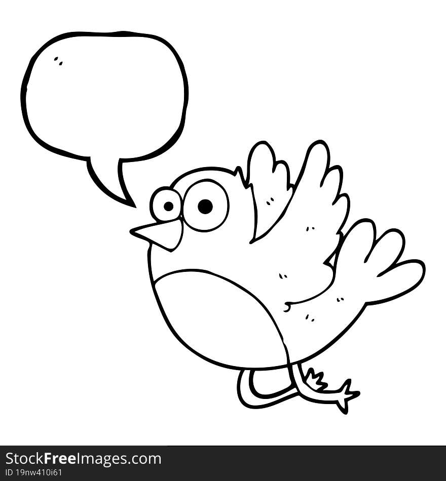 speech bubble cartoon bird