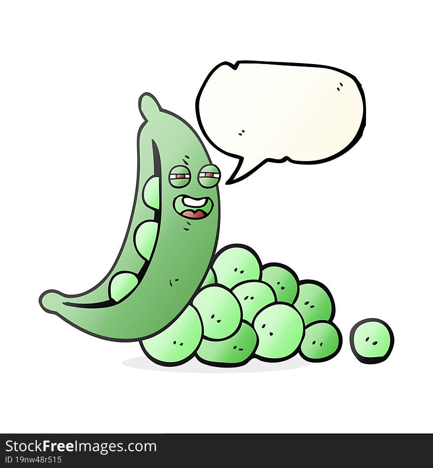 speech bubble cartoon peas in pod