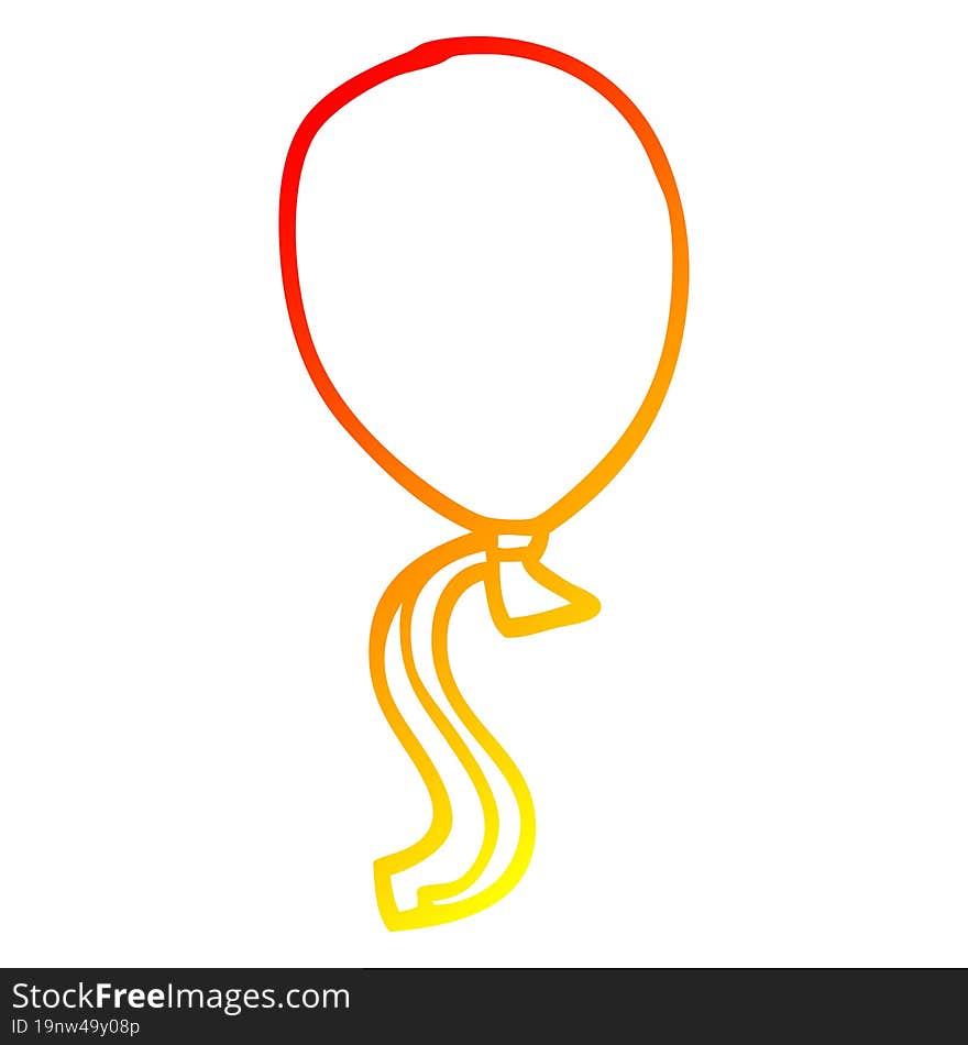 Warm Gradient Line Drawing Cartoon Ballon With String