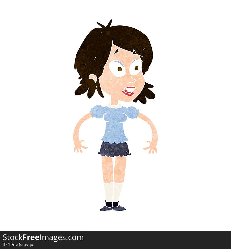 Cartoon Surprised Woman