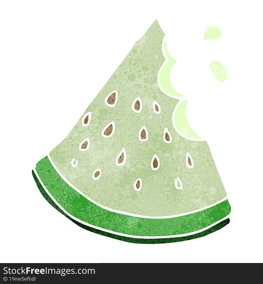 retro cartoon watermelon slice