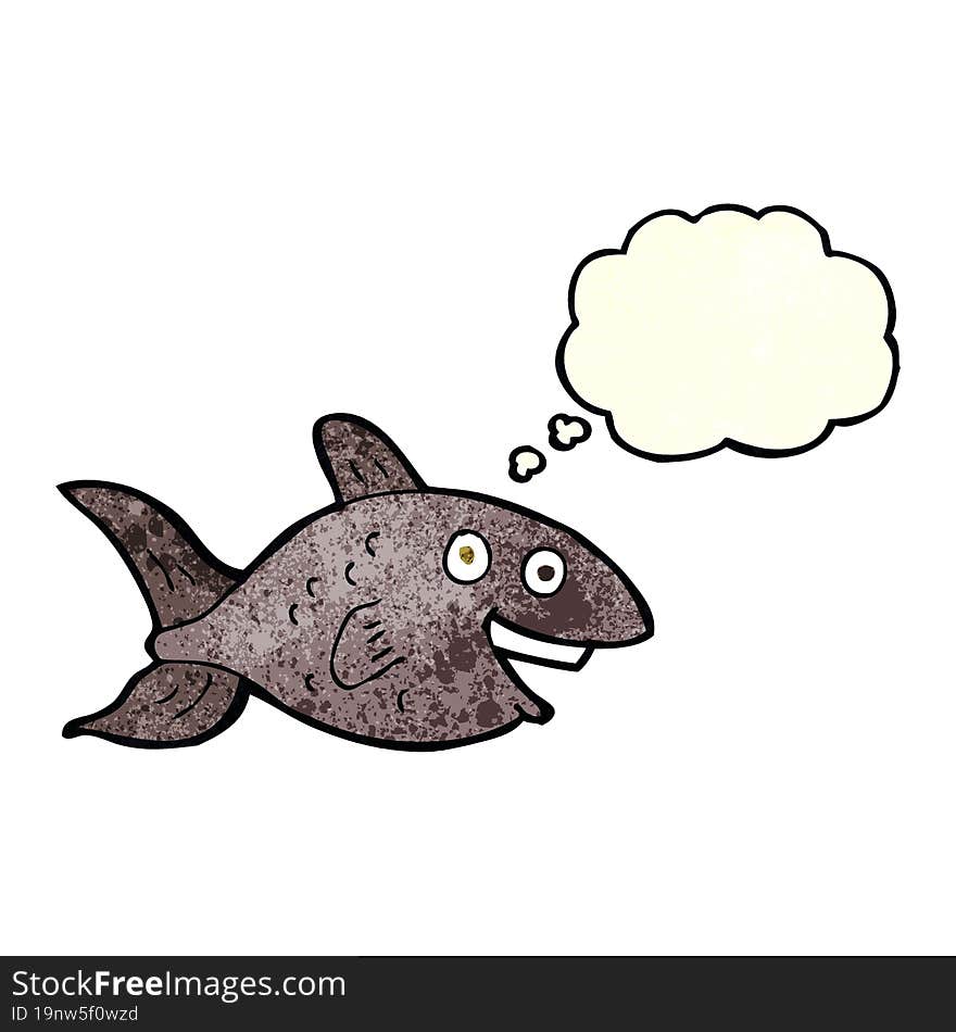 cartoon fish with thought bubble