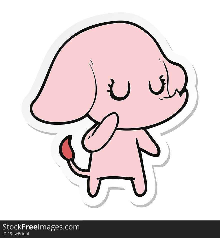 sticker of a cute cartoon elephant