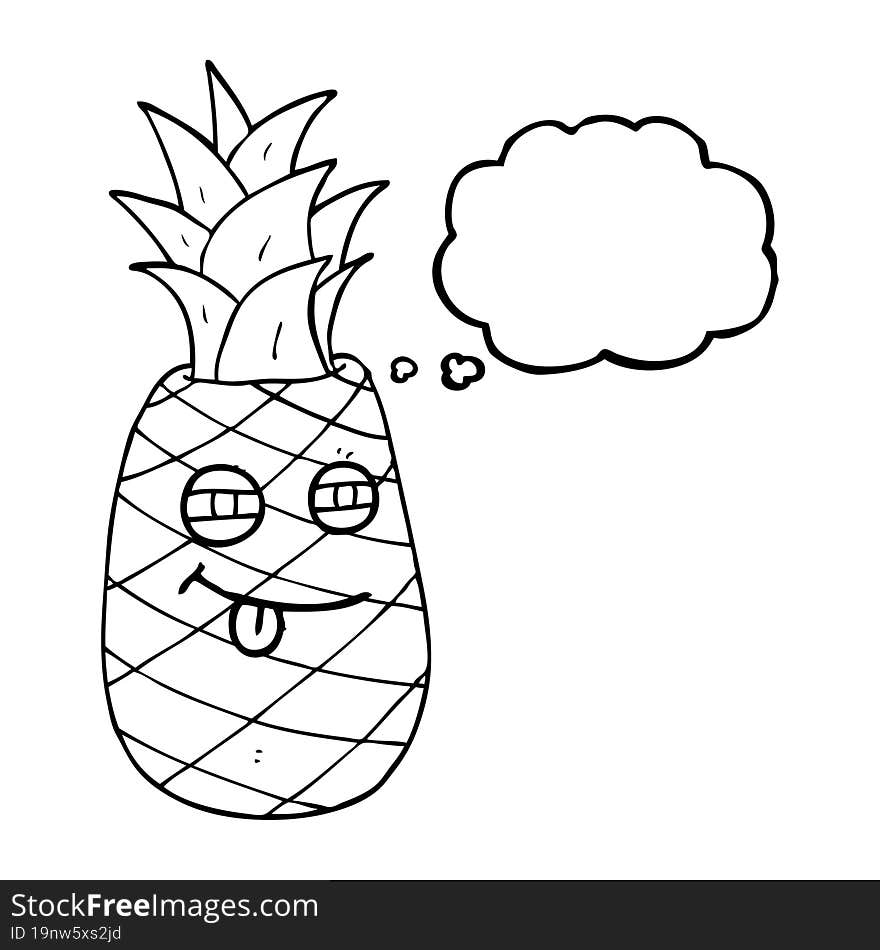 thought bubble cartoon pineapple