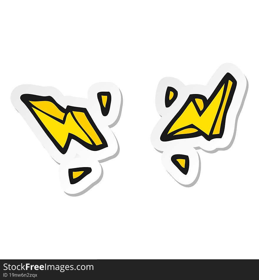 sticker of a cartoon decorative doodle lightning bolts