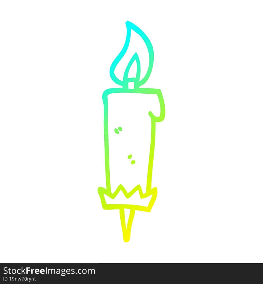 cold gradient line drawing cartoon birthday candle