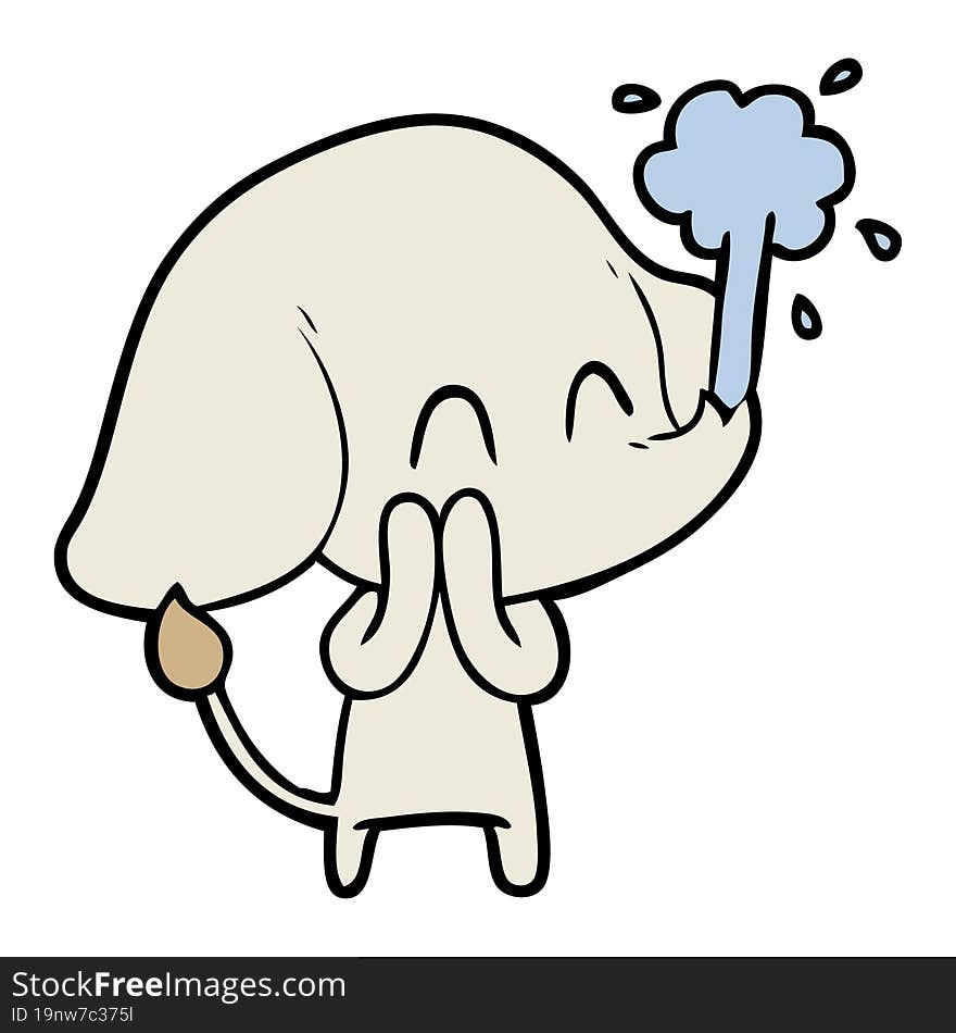 cute cartoon elephant spouting water. cute cartoon elephant spouting water