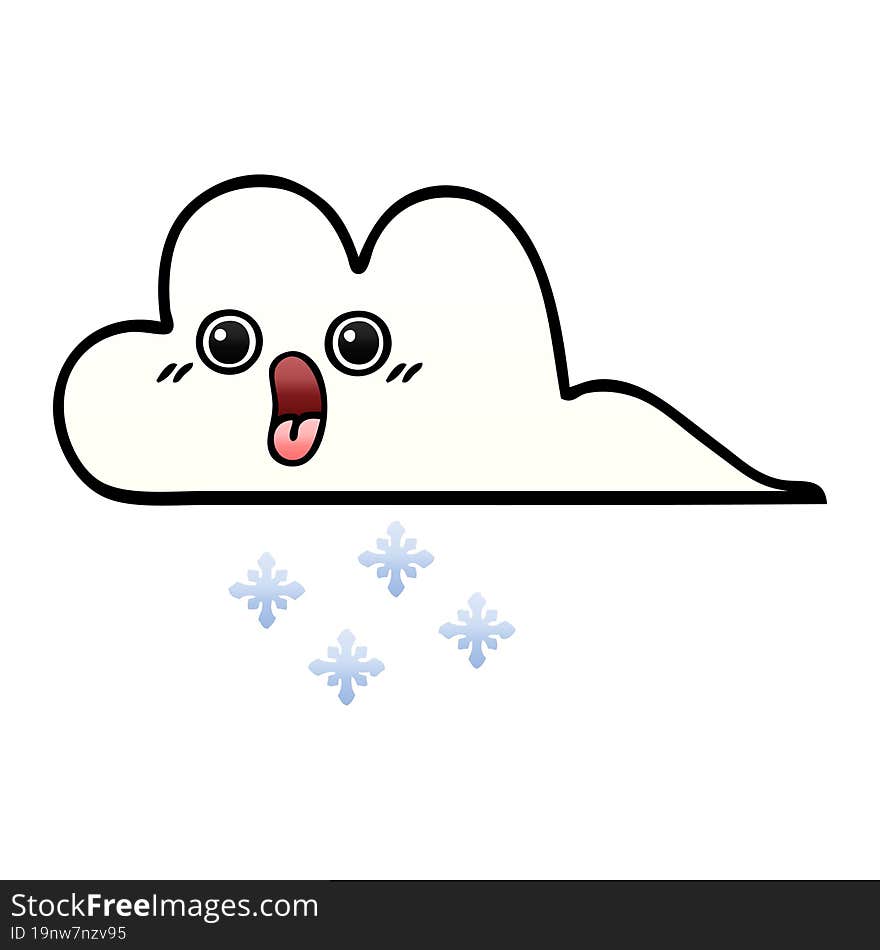 gradient shaded cartoon snow cloud