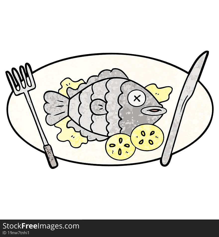 cooked fish cartoon. cooked fish cartoon