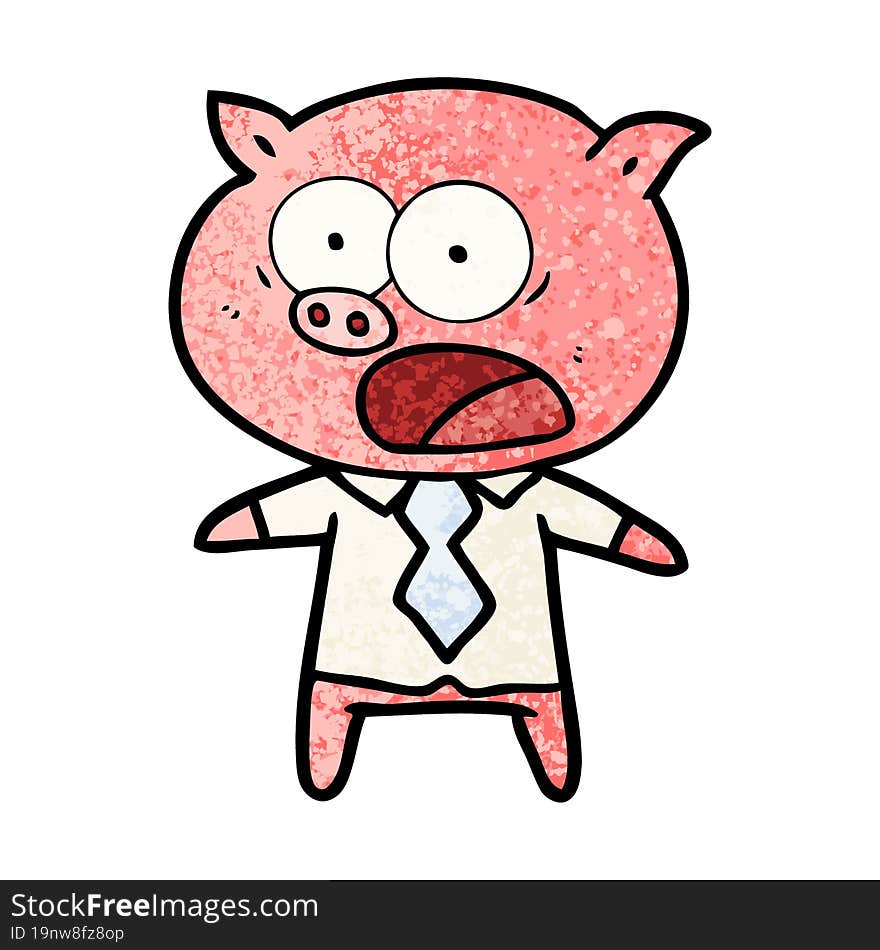 cartoon pig shouting. cartoon pig shouting