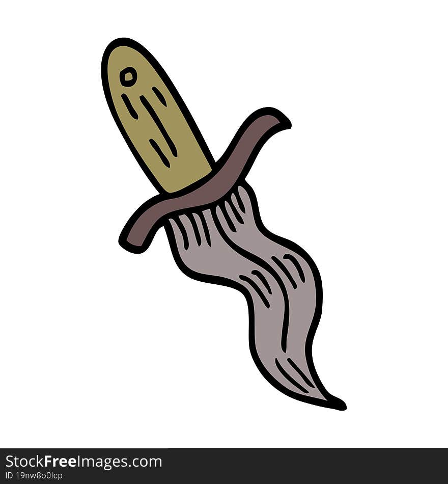 cartoon doodle tattoo dagger symbol