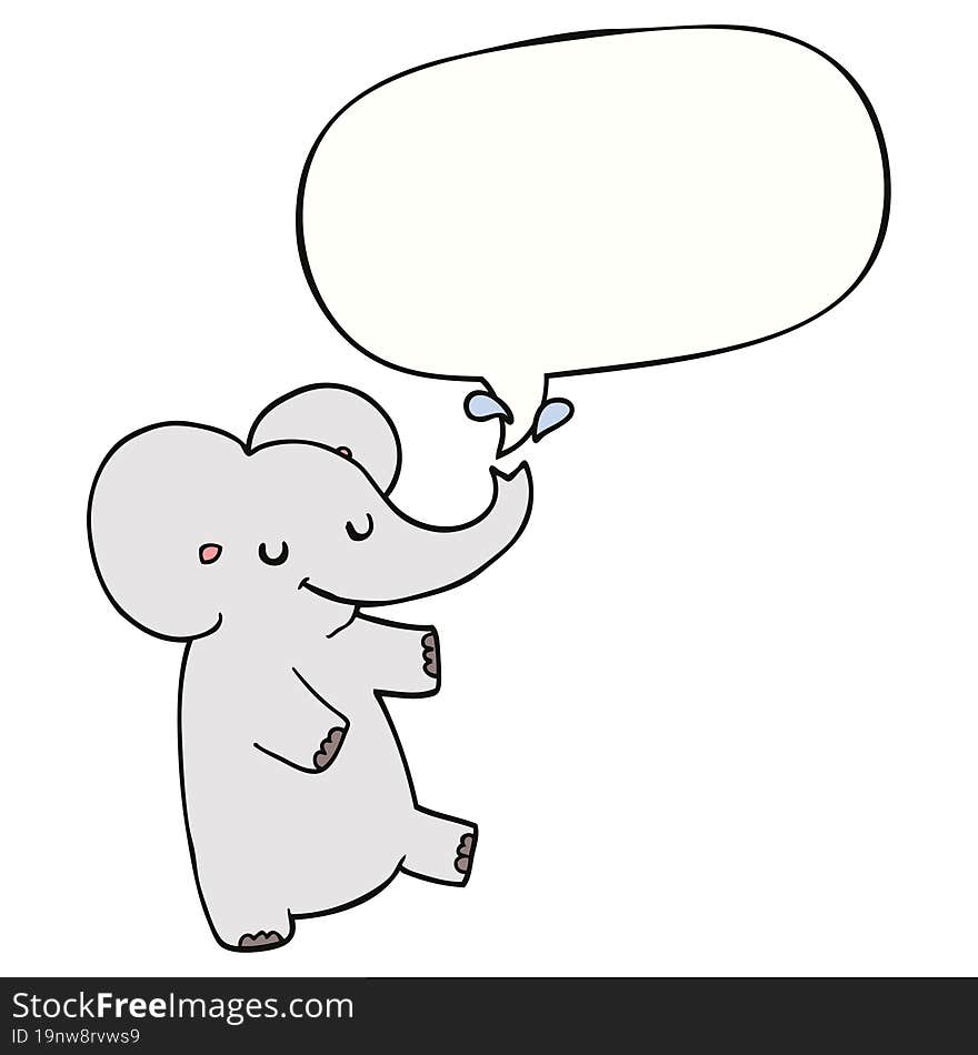 cartoon dancing elephant and speech bubble